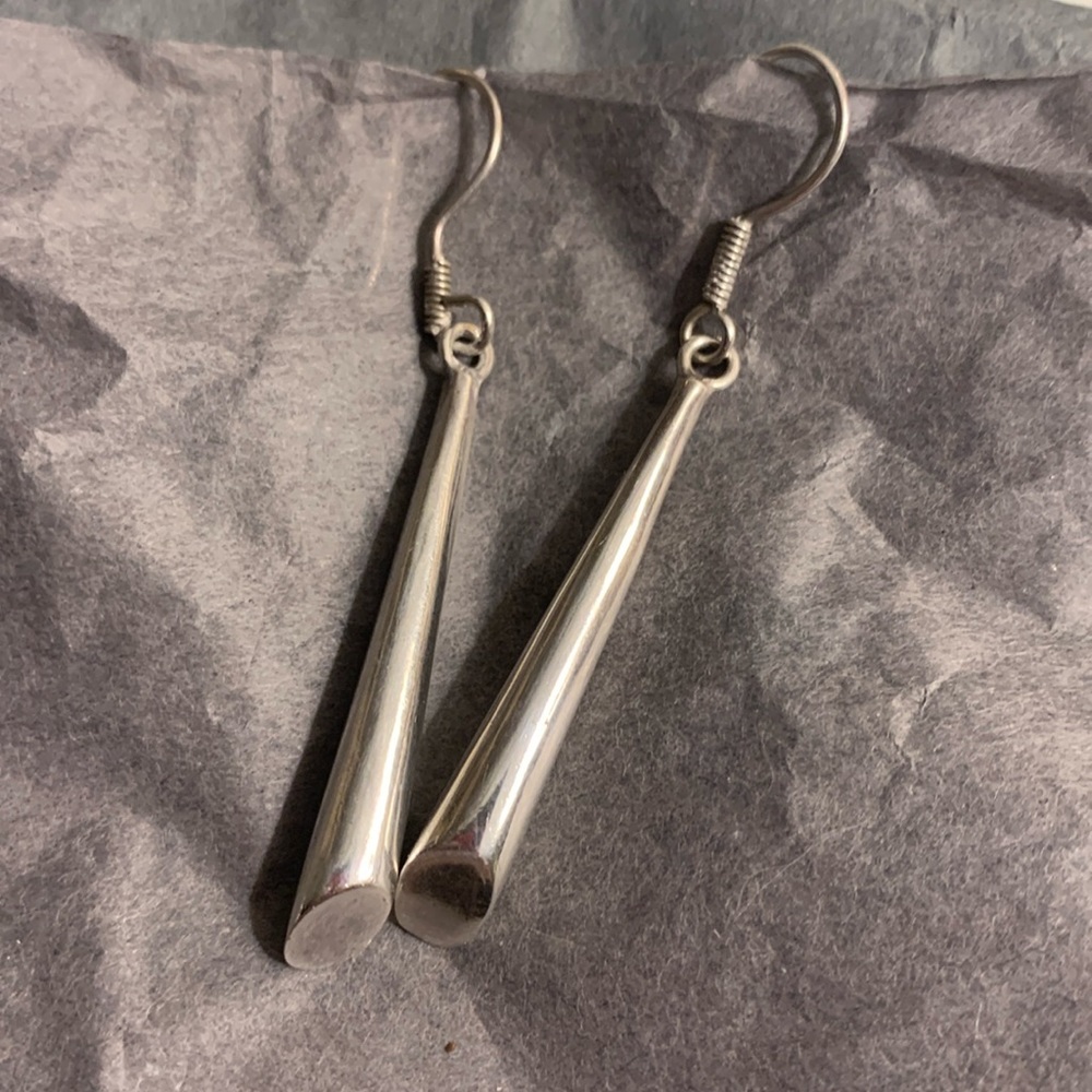 Handmade silver drop earrings